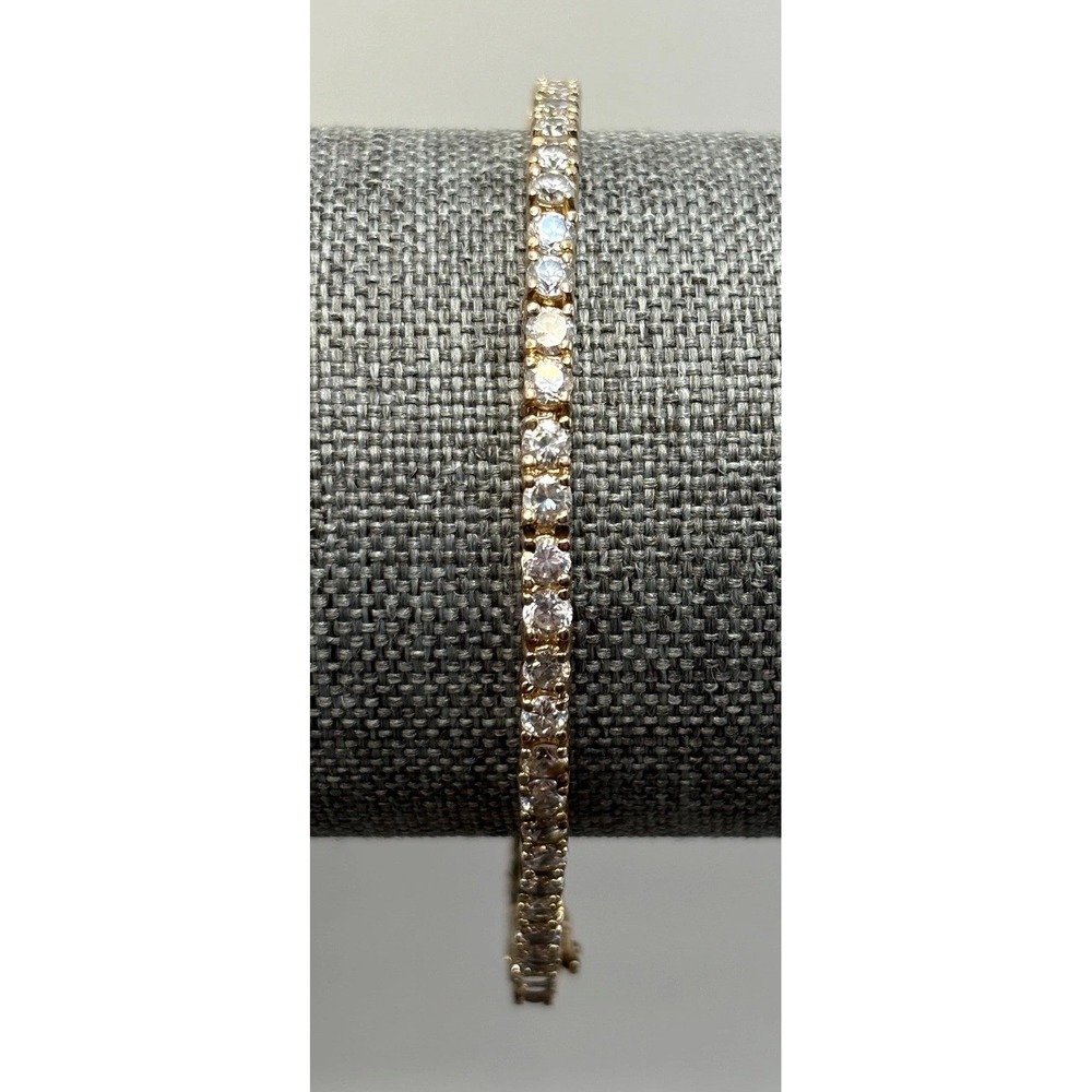 Ross Simons Vermeil Sterling Silver 925 Tennis Bracelet Round Cubic Zirconia